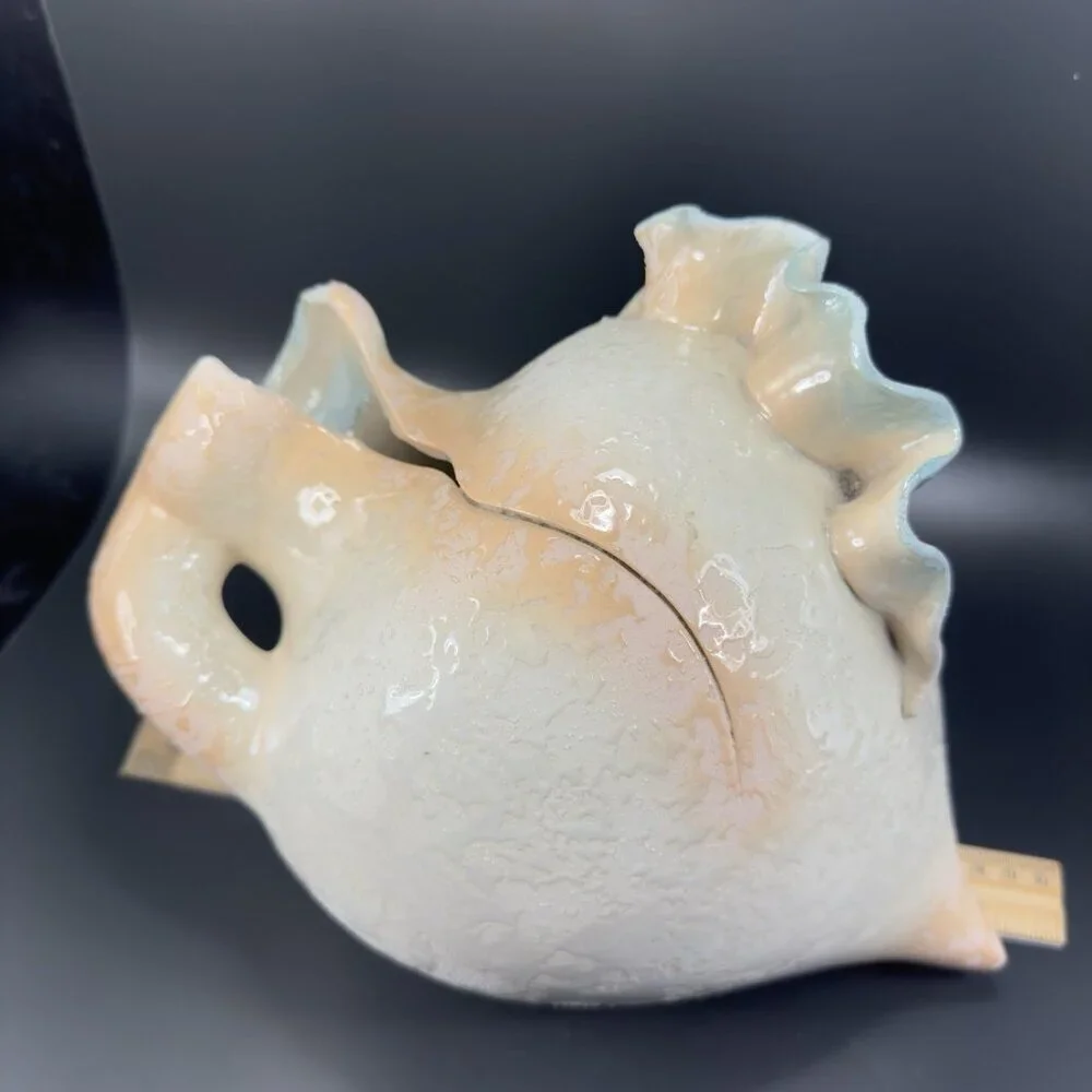 Vintage Michael Anthony Cracked Collection Ceramic Vase Sculpture Textured Decor